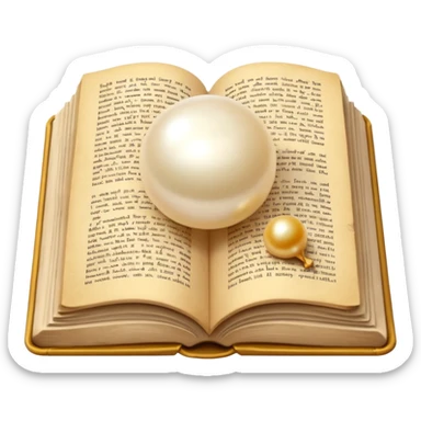 White Perl in a open book sticker