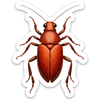 cockroach with "RED" written on its back sticker