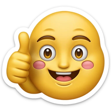 Emoji with two thumbs up but kinda awkward  sticker
