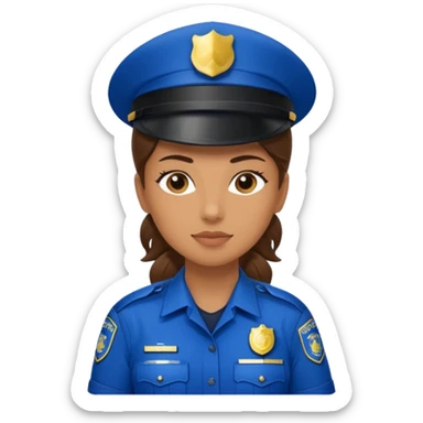 female police officer wit blue buckle sticker