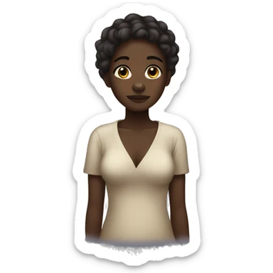 dark skin girl going to bed sticker