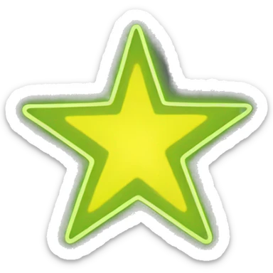 neon yellow star  sticker