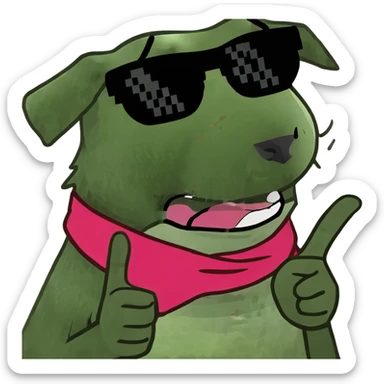 White and black Australian shepherd throwing up gang signs sticker