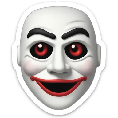 Billy the puppet mask from saw sticker