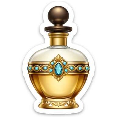 bottle of perfume gold exquisite large takes all the space

 sticker