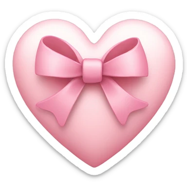 a light pink heart with bow wrapped around it sticker