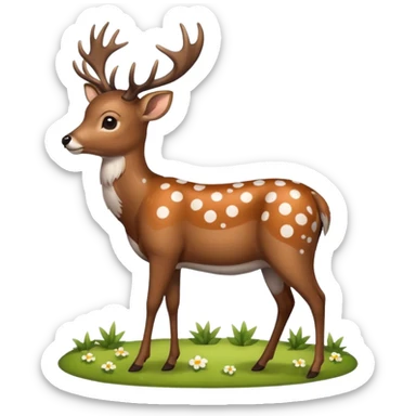 polka dot deer sticker
