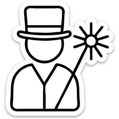 Victorian chimney sweep with broom and top hat sticker