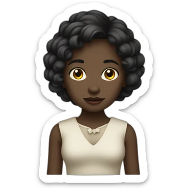 niña negra con MOÑO sticker