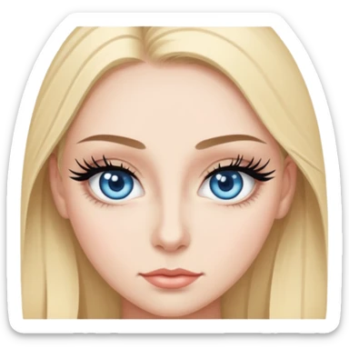 Ojo de color azul con pestañas y eyeliner sticker