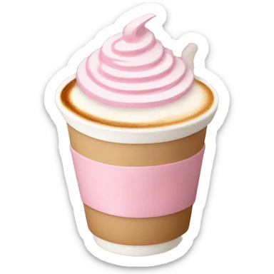 Soft pink coffee latte art sticker