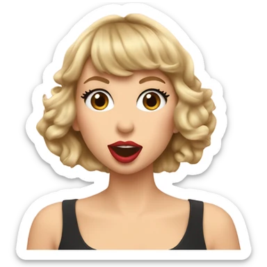 taylor swift giving a kiss sticker