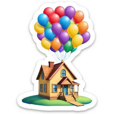 disneys "UP" house with the ballon’s sticker