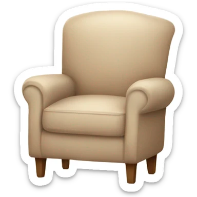 Beige Armchair with blanket and book sticker
