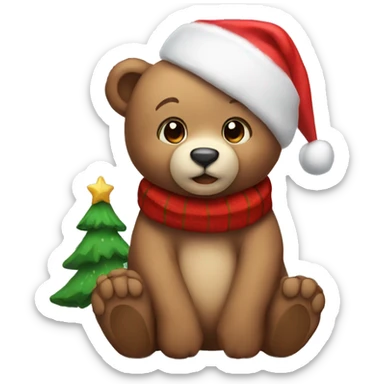 Cute Christmas bear sticker