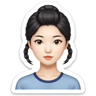 Korean woman in her 20s with modern hairstyle sticker