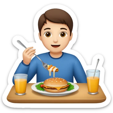 He ate the food sticker