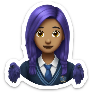 puple hair ravenclaw student sticker