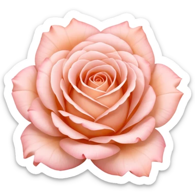 Pale pink and peach Receptacle rose sticker