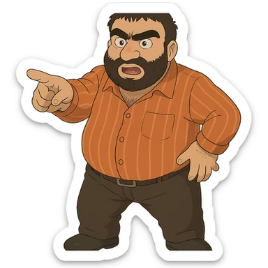 Recep İvedik, soft shading, detailed features, comedic pose, ghibli style sticker
