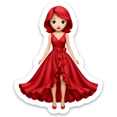 red rose dress no body sticker
