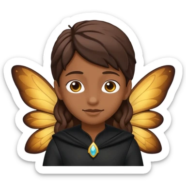 Black clothing fairy emoji brown skin  sticker