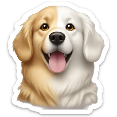 Golden retriever and white husky question mark sticker