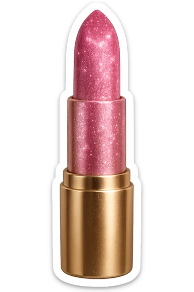 girly sparkling lipstick, shiny, no background sticker