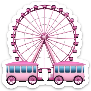mix light pink dark pink and white theme park Ferris wheel sticker
