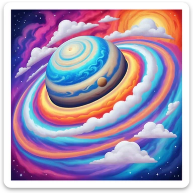 Gas Planet – swirling colorful clouds with no solid ground sticker