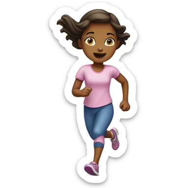 Little girl running  sticker