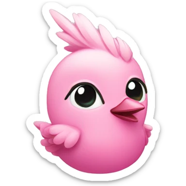 Cute pink peck sticker