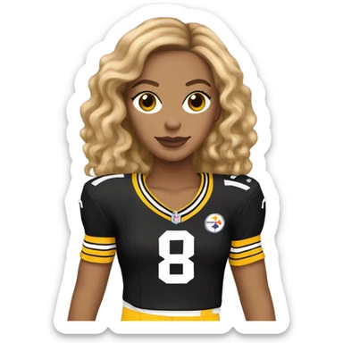 steelers nfl jersey beyonce with blonde brown hair sticker