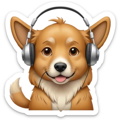 Dog wearing headphones  sticker