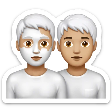 Two male guys in white paint  sticker