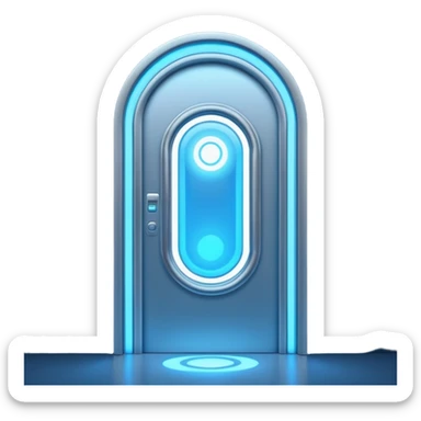 futuristic door portal sticker