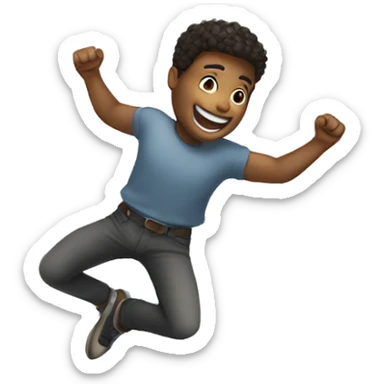 a white man jumping celebrating sticker