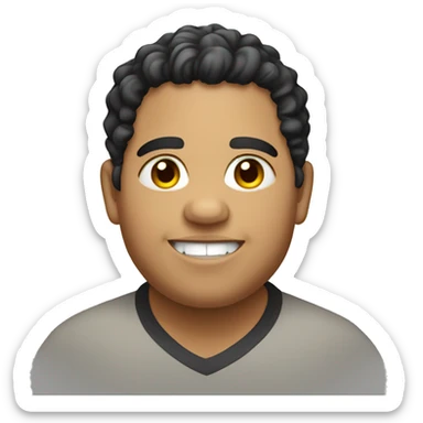 Light skin, hispanic overweight happy sticker