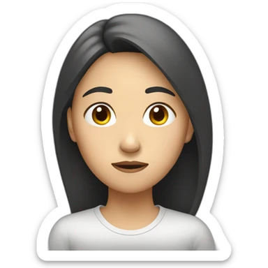 asian young woman worried sticker