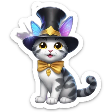 magical magician fairy cat sticker