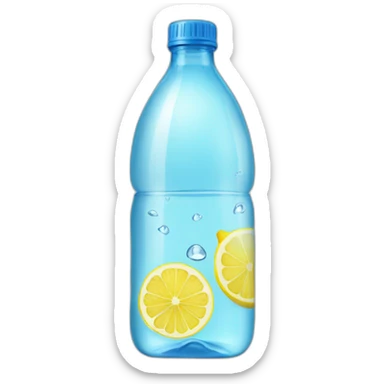 Bottle of water with lemon sticker