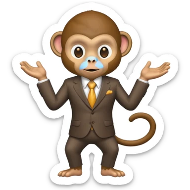 monkey with clothes sticker