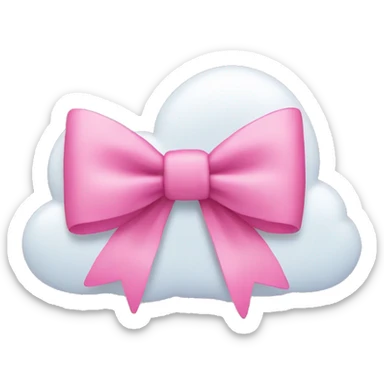 pink bow + cloud sticker