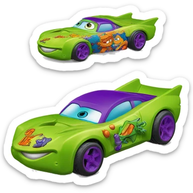 Side view Hot wheels rugrats reptar sportscar 1car  sticker