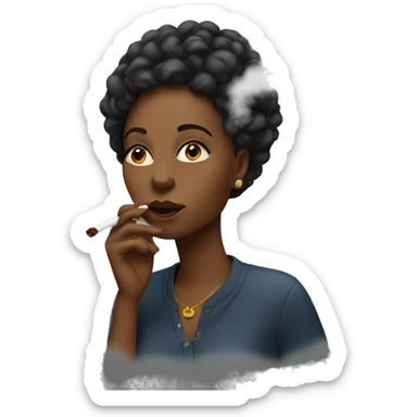 Black woman smoking blunt sticker