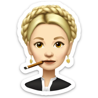 Yulia Tymoshenko smokes a cigarette  sticker