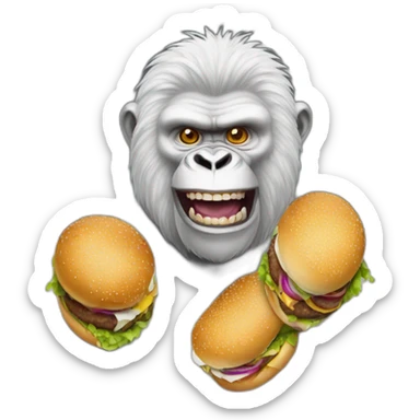 smile Burger man queen white gorilla sticker