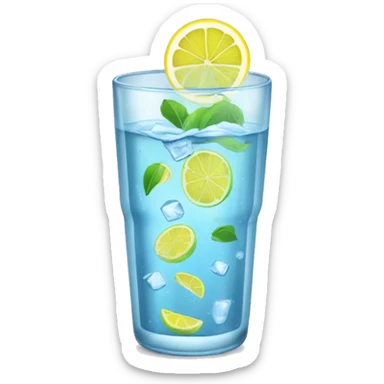 Vaso de agua con hielo CON RODAJA DE LIMÓN sticker
