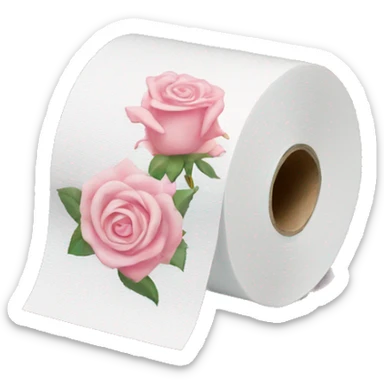 Light pink rose print toilet paper  sticker