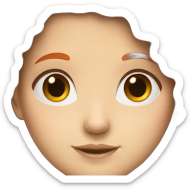 White girl with red orange hair sticker